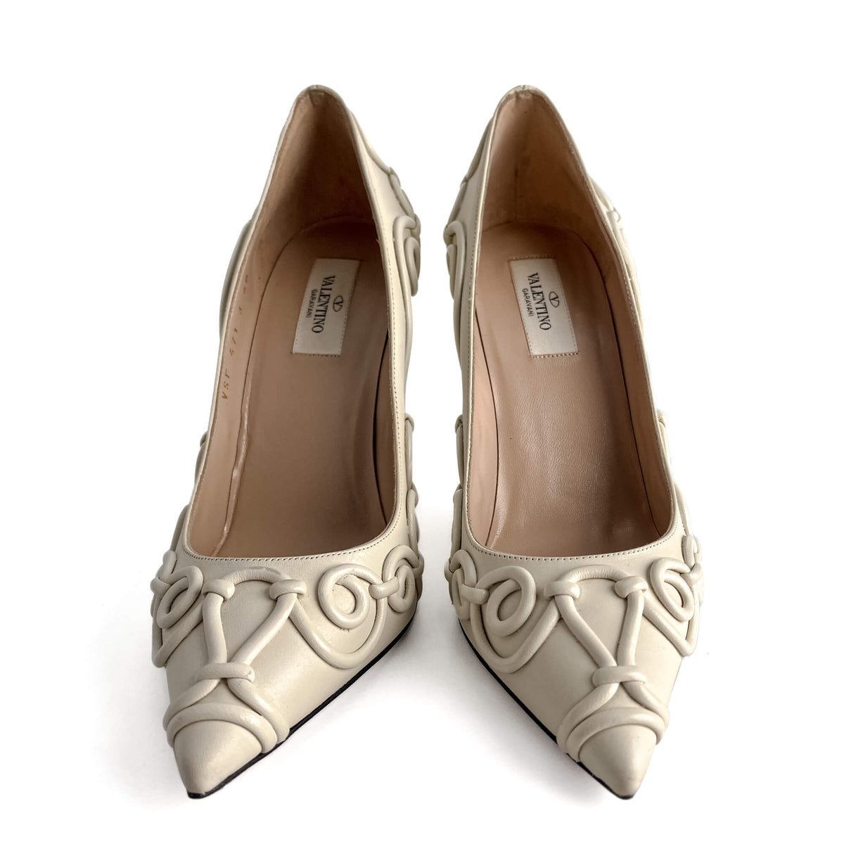 Second hand Valentino Garavani Leather Pump 40 Beige - Tabita Bags