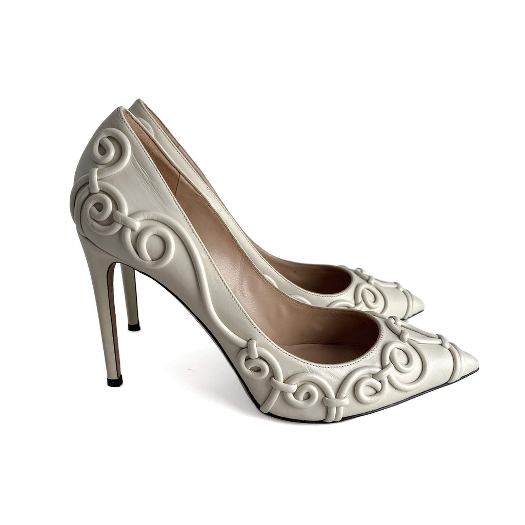 Second hand Valentino Garavani Leather Pump 40 Beige - Tabita Bags