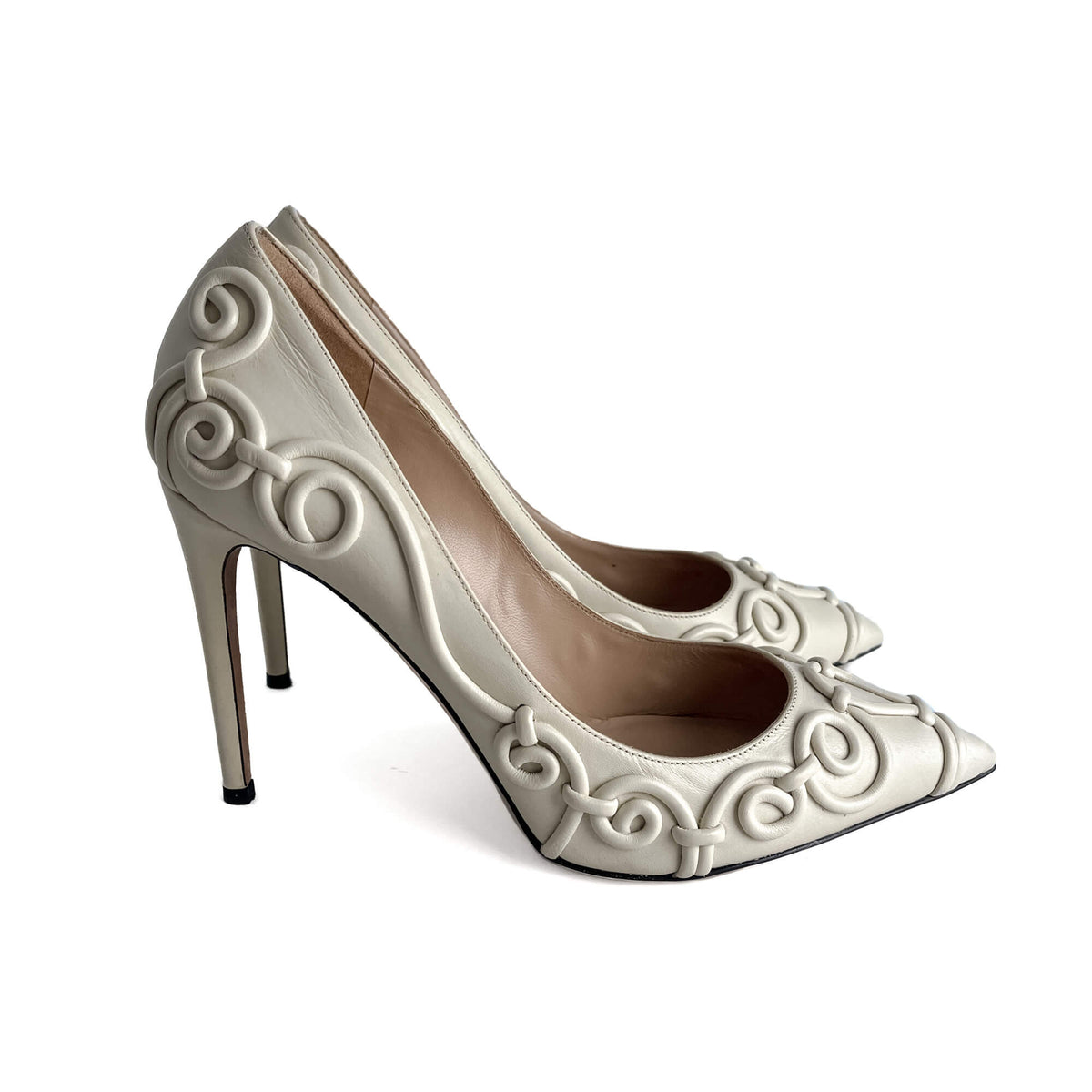 Second hand Valentino Garavani Leather Pump 40 Beige - Tabita Bags