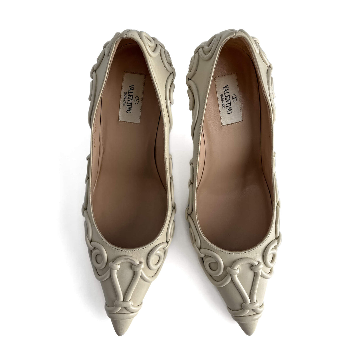 Second hand Valentino Garavani Leather Pump 40 Beige - Tabita Bags