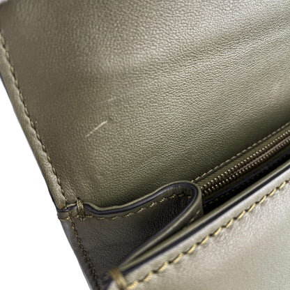 Second hand Valentino Garavani Rockstud Glam Lock Small Calfskin Leather Flap Shoulder Bag Military Green - Tabita Bags