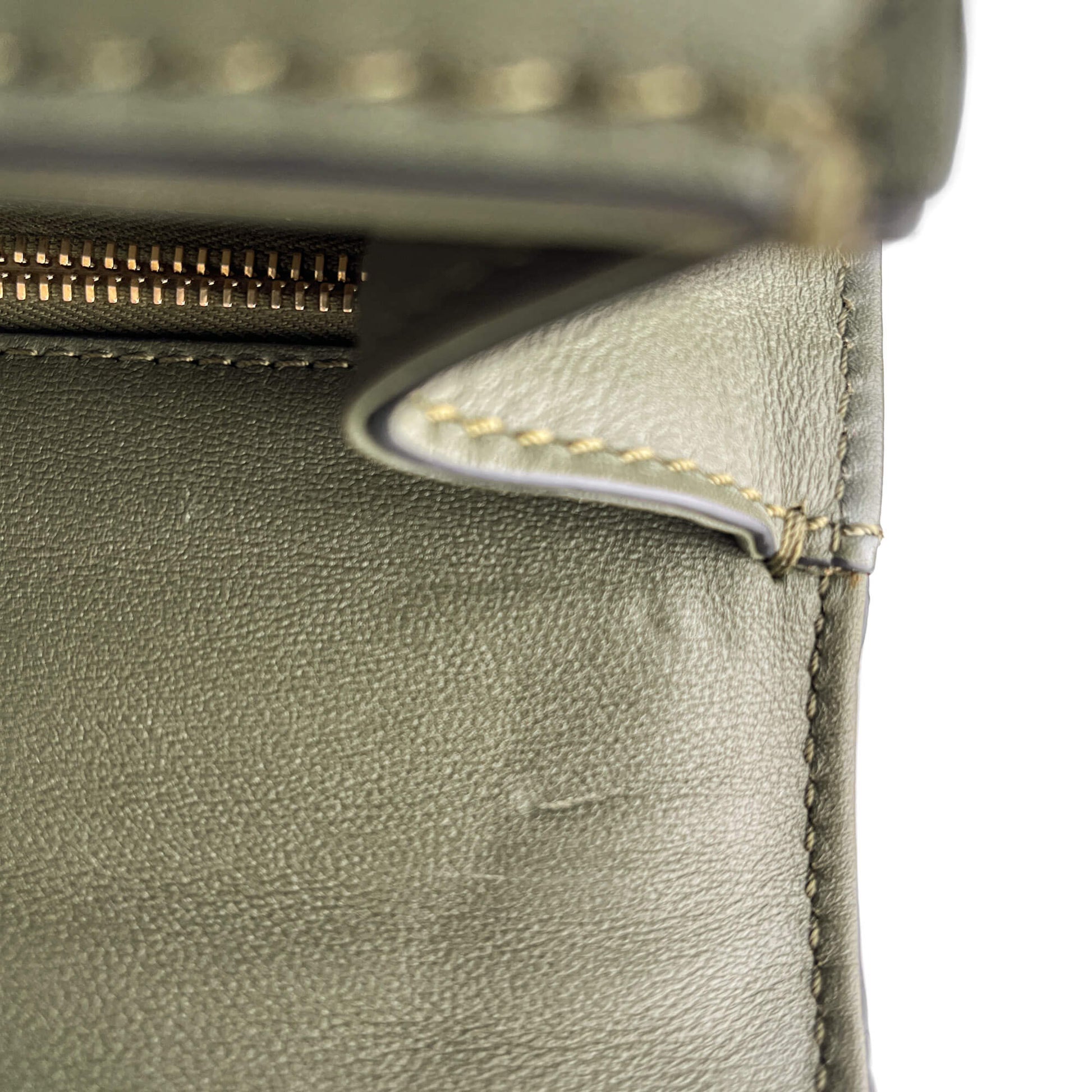 Second hand Valentino Garavani Rockstud Glam Lock Small Calfskin Leather Flap Shoulder Bag Military Green - Tabita Bags