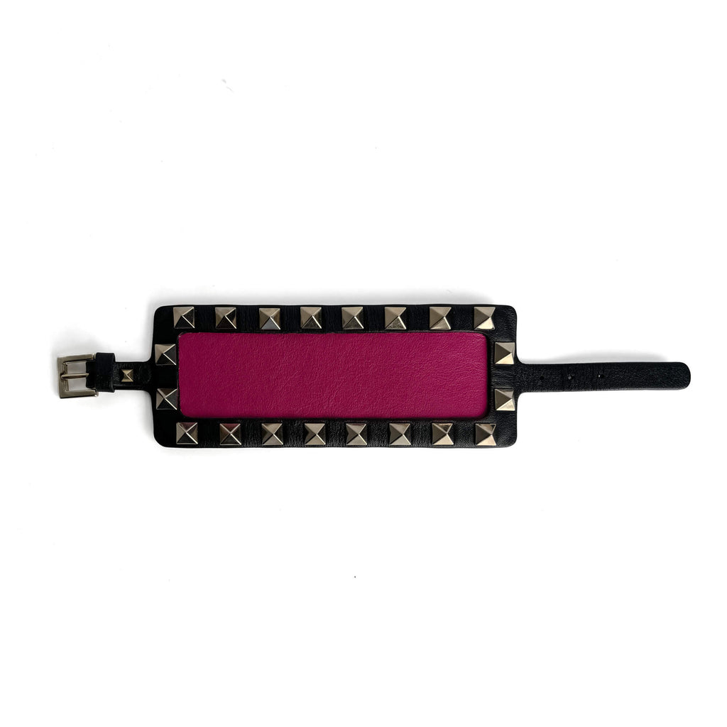 Second hand Valentino Garavani Rockstud Leather Bracelet Bicolor - Tabita Bags