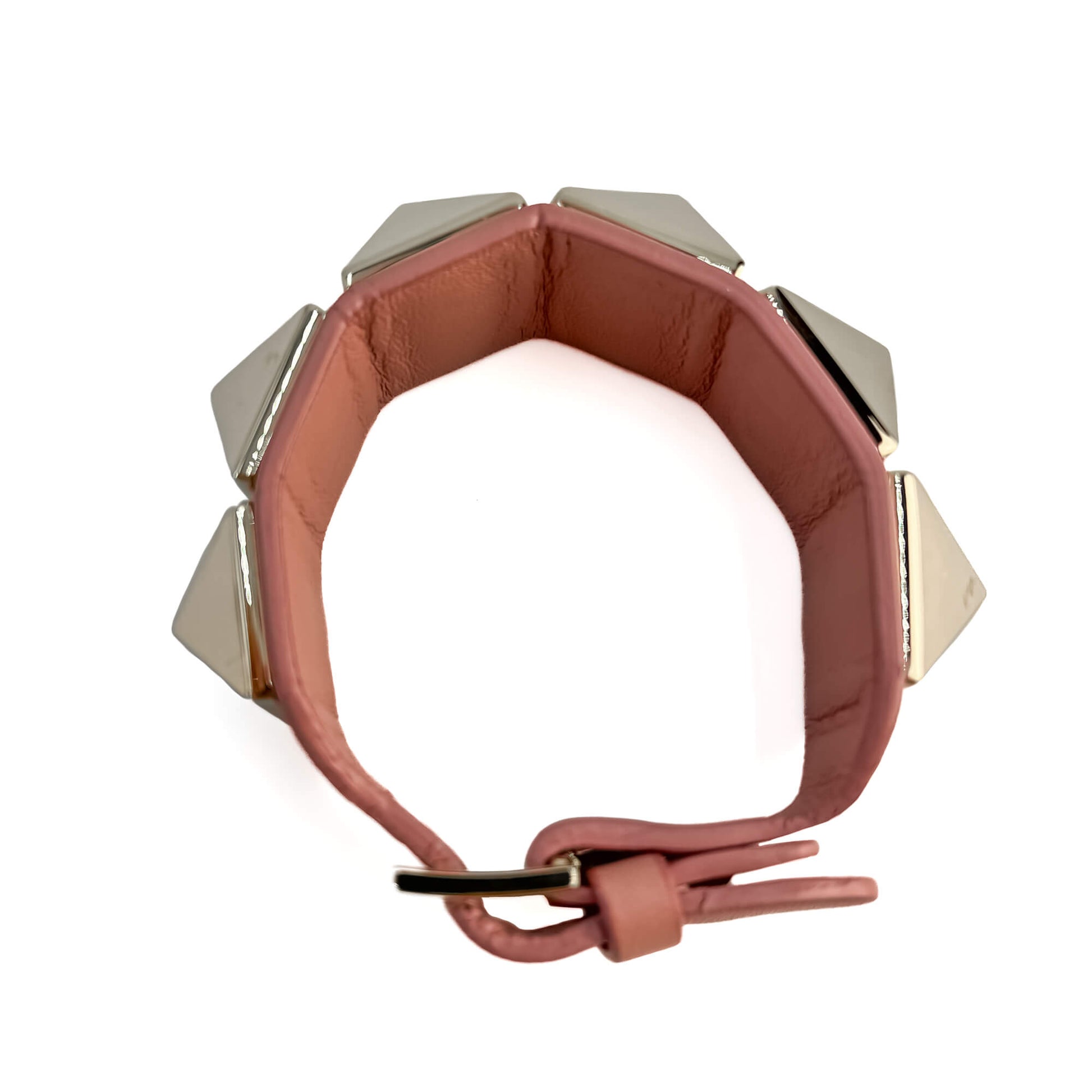 Second hand Valentino Garavani Rockstud Leather Bracelet Pink - Tabita Bags