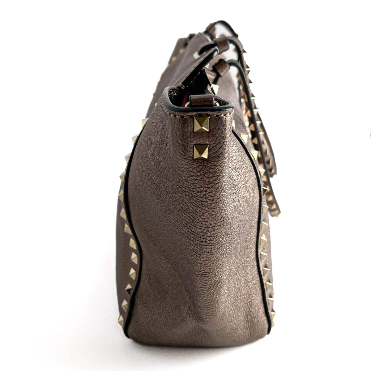 Second hand Valentino Garavani Rockstud Medium Calfskin Leather 2 - Ways Tote Bag Metallic - Tabita Bags