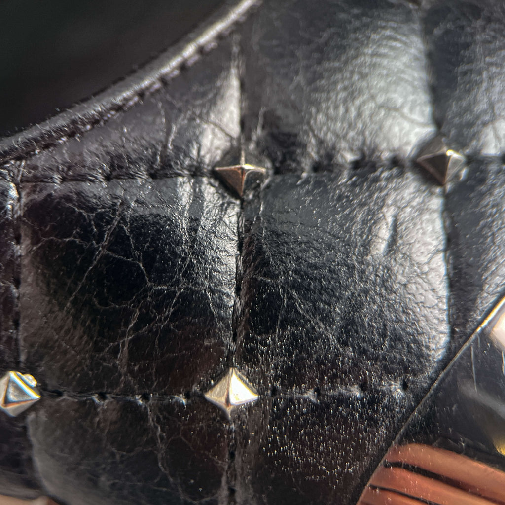 Second hand Valentino Garavani Rockstud Spike Leather Pump 39 1/2 Black - Tabita Bags