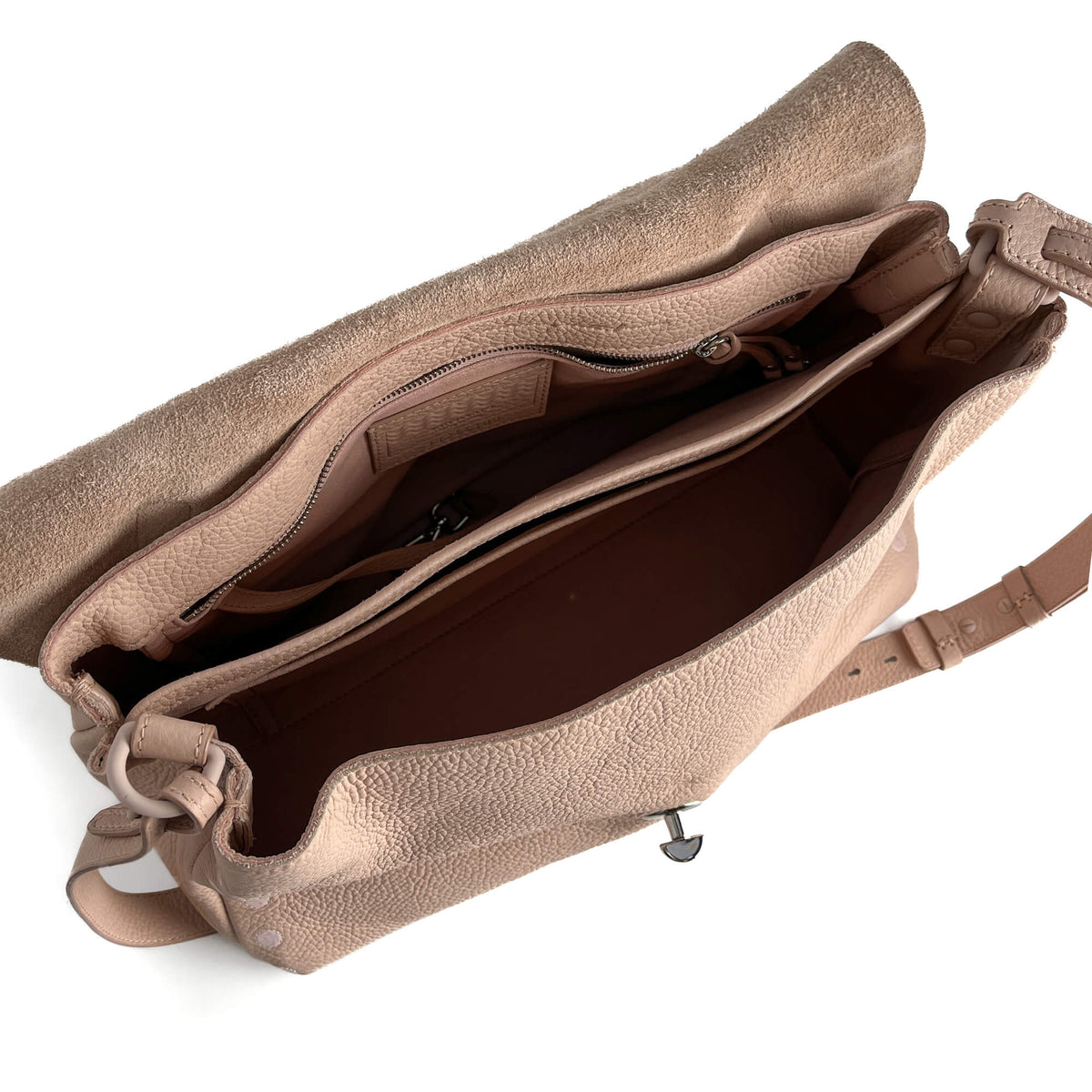 Second hand Zanellato Postina Medium Leather 2 - Ways Messenger Shoulder Bag Pink - Tabita Bags