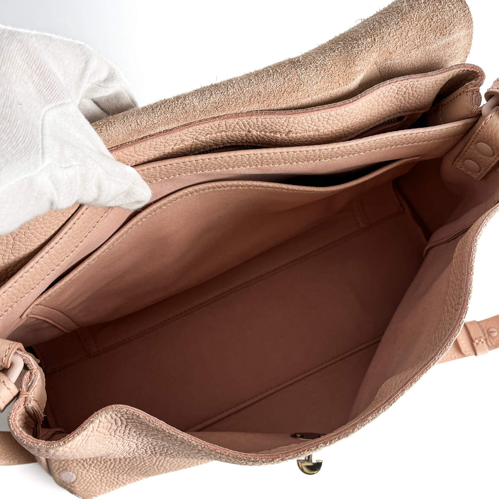 Second hand Zanellato Postina Medium Leather 2 - Ways Messenger Shoulder Bag Pink - Tabita Bags
