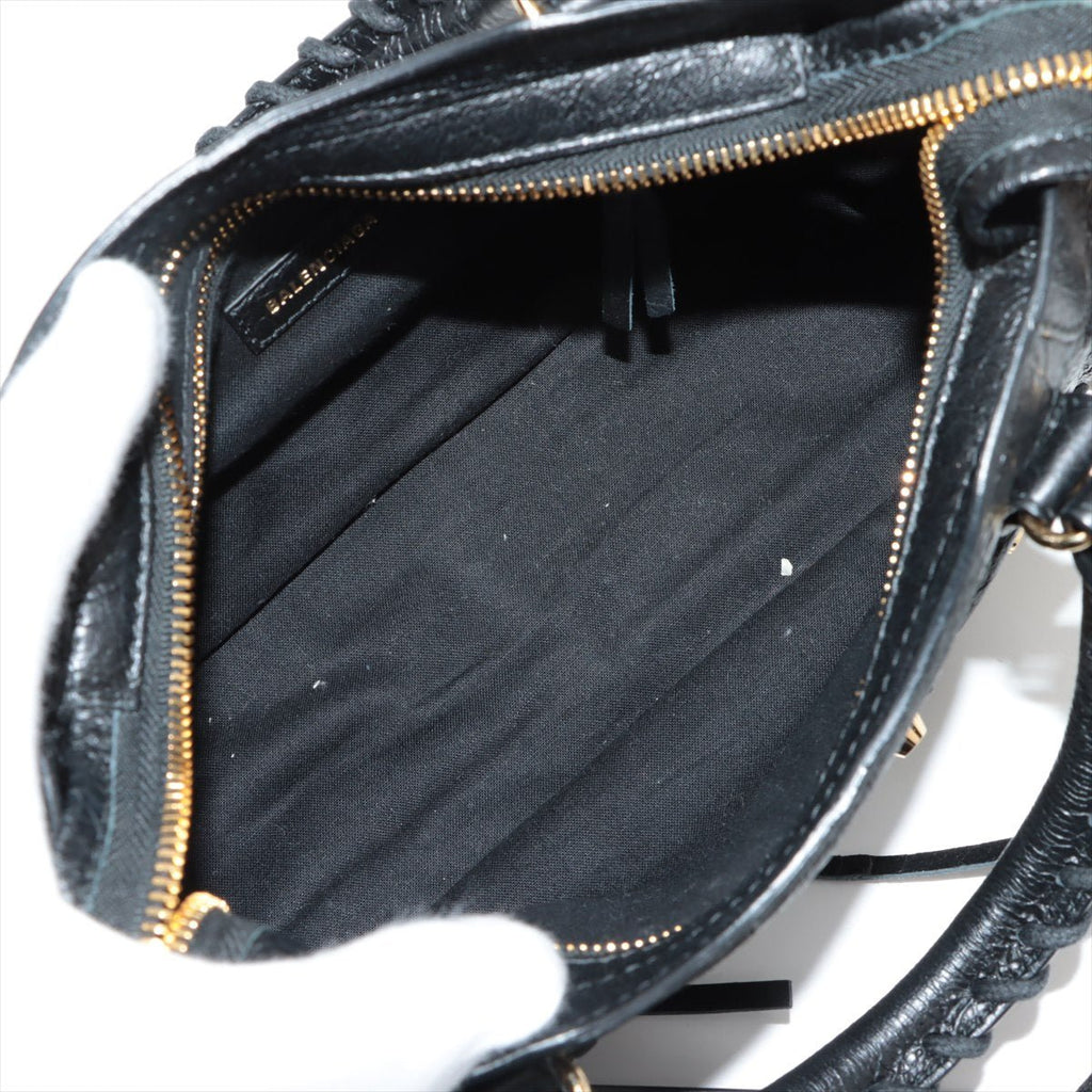 Second hand Balenciaga Classic City Mini Leather 2-Way Handbag Black - Tabita Bags