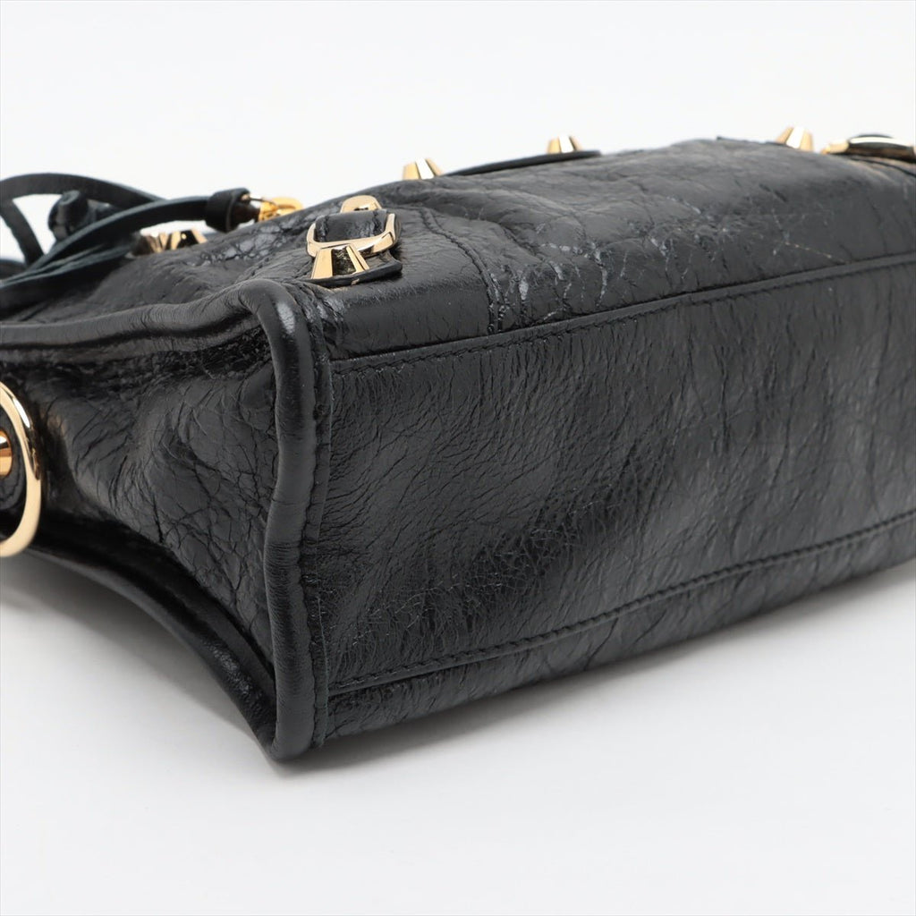 Second hand Balenciaga Classic City Mini Leather 2-Way Handbag Black - Tabita Bags