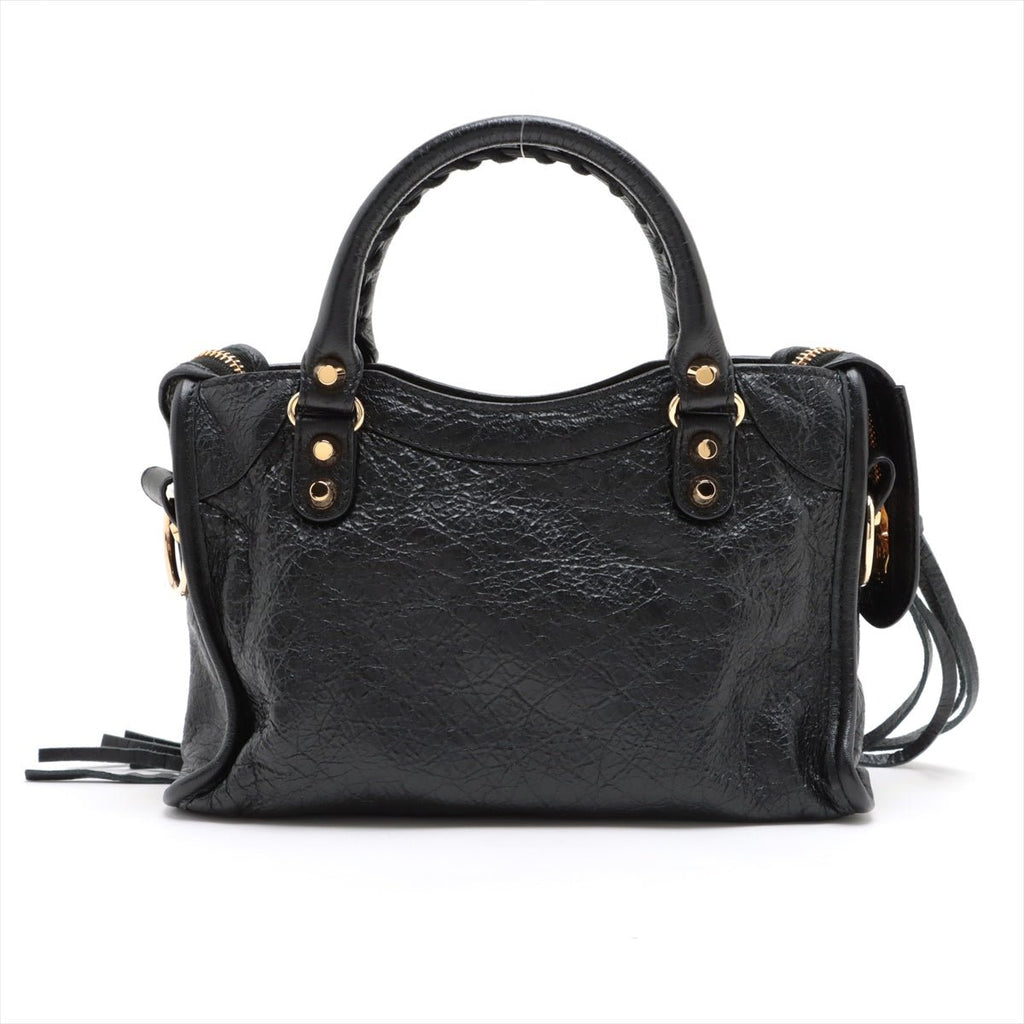 Second hand Balenciaga Classic City Mini Leather 2-Way Handbag Black - Tabita Bags