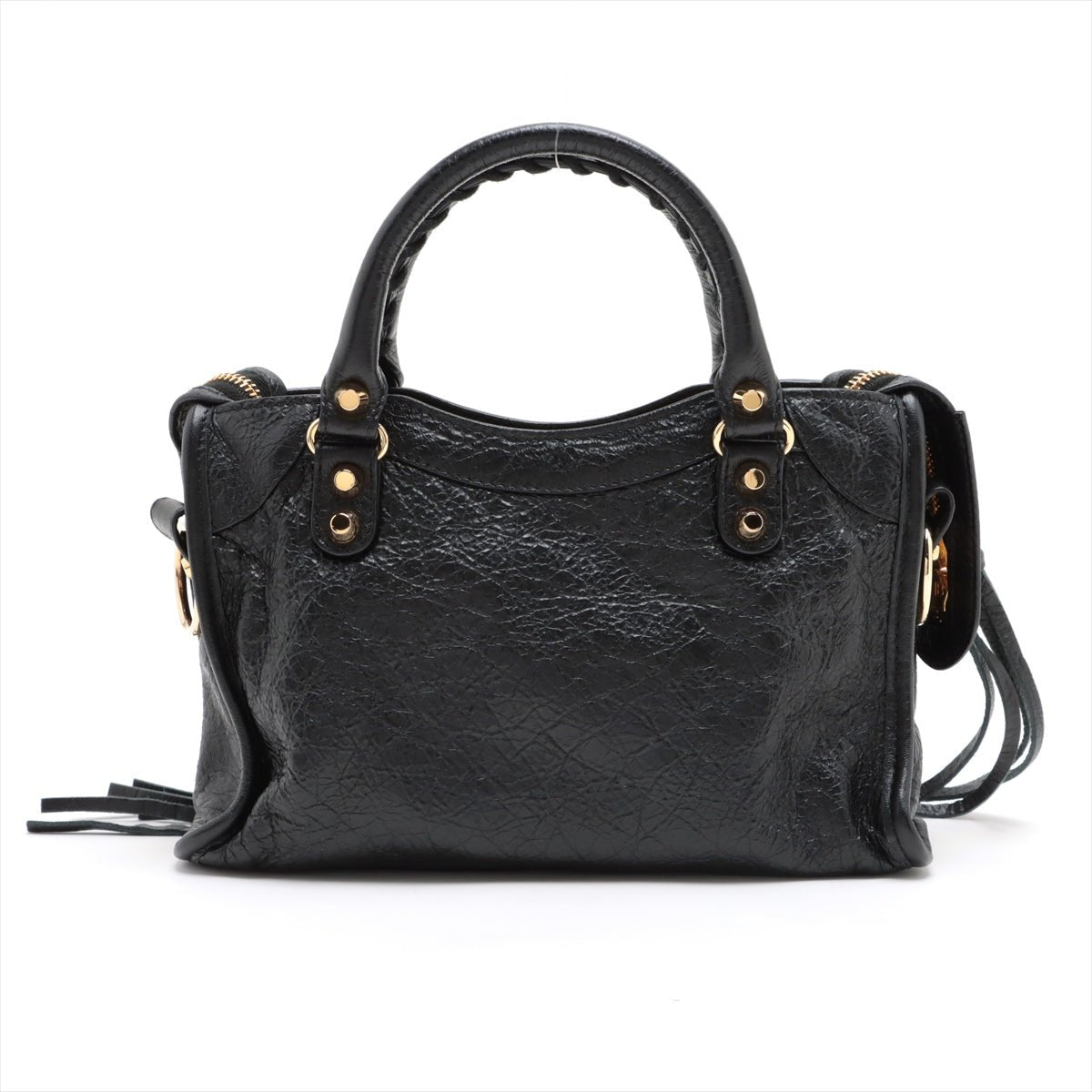 Second hand Balenciaga Classic City Mini Leather 2-Way Handbag Black - Tabita Bags