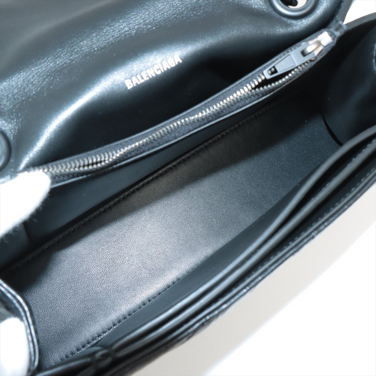 Second hand Balenciaga Hourglass Small Leather Chain Flap Bag Black - Tabita Bags