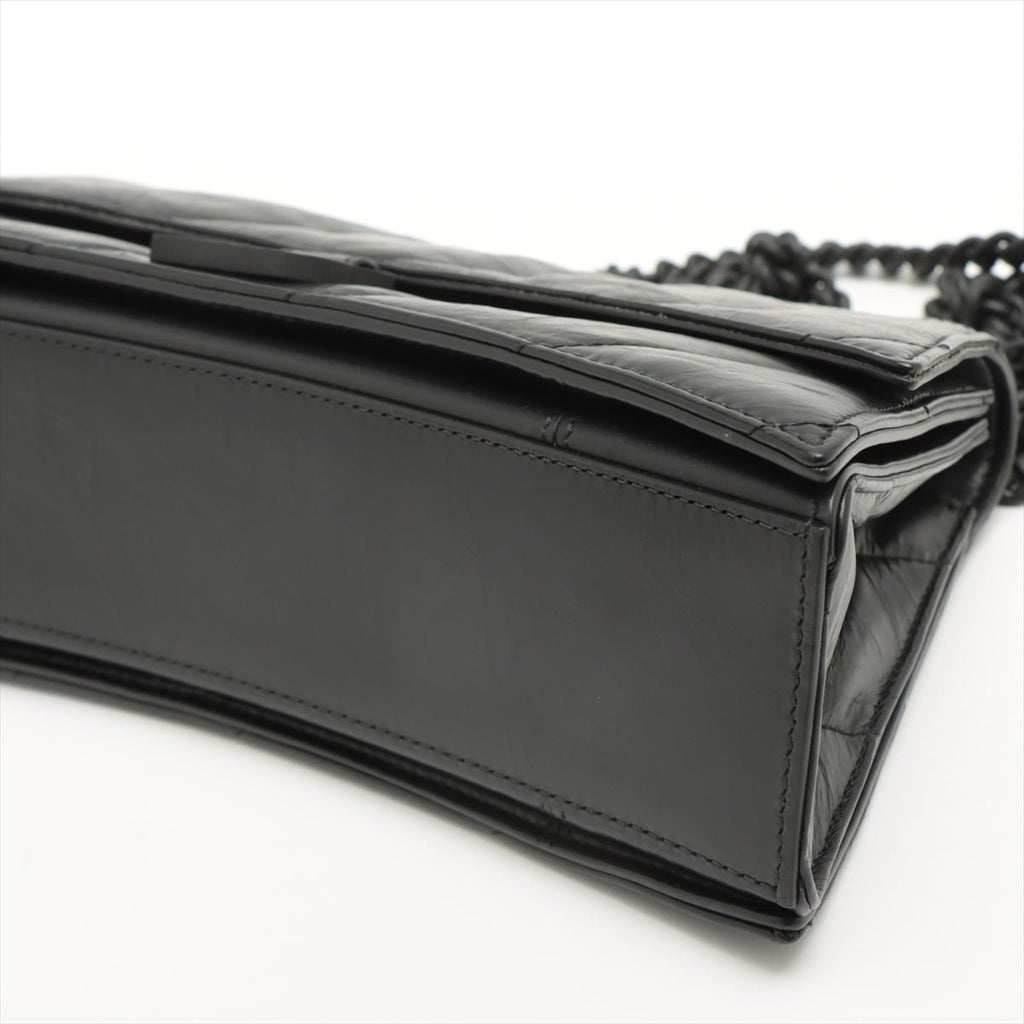 Second hand Balenciaga Hourglass Small Leather Chain Flap Bag Black - Tabita Bags