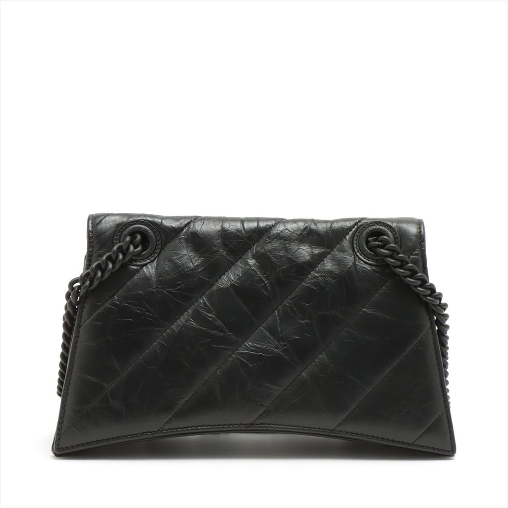 Second hand Balenciaga Hourglass Small Leather Chain Flap Bag Black - Tabita Bags