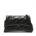 Second hand Balenciaga Hourglass Small Leather Chain Flap Bag Black - Tabita Bags