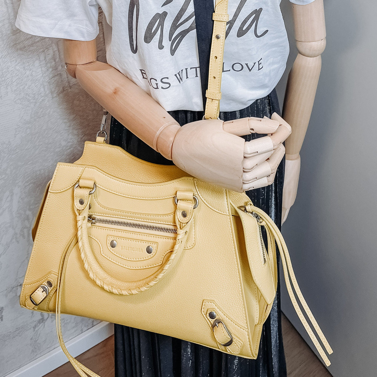 Second hand Balenciaga Neo Classic City Medium Leather Yellow Bag - Tabita Bags