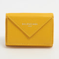 Second hand Balenciaga Papier Mini Wallet in Yellow Leather - Tabita Bags