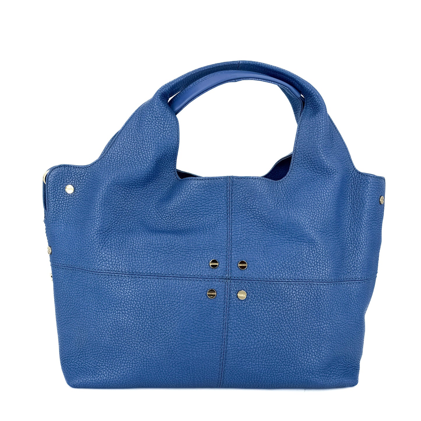 Second hand Borbonese Tote Shoulder Bag Leather Blue - Tabita Bags