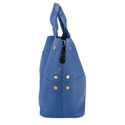 Second hand Borbonese Tote Shoulder Bag Leather Blue - Tabita Bags