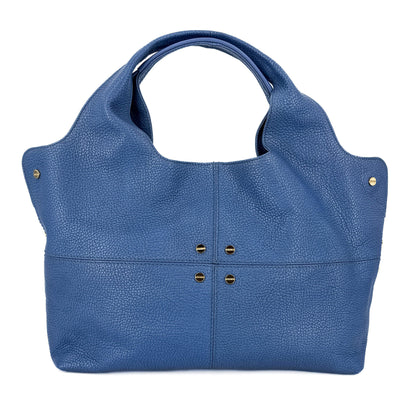 Second hand Borbonese Tote Shoulder Bag Leather Blue - Tabita Bags