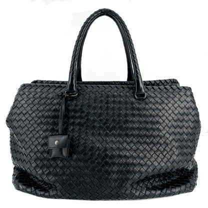 Second hand Bottega Veneta Black Leather Intrecciato Tote - Tabita Bags