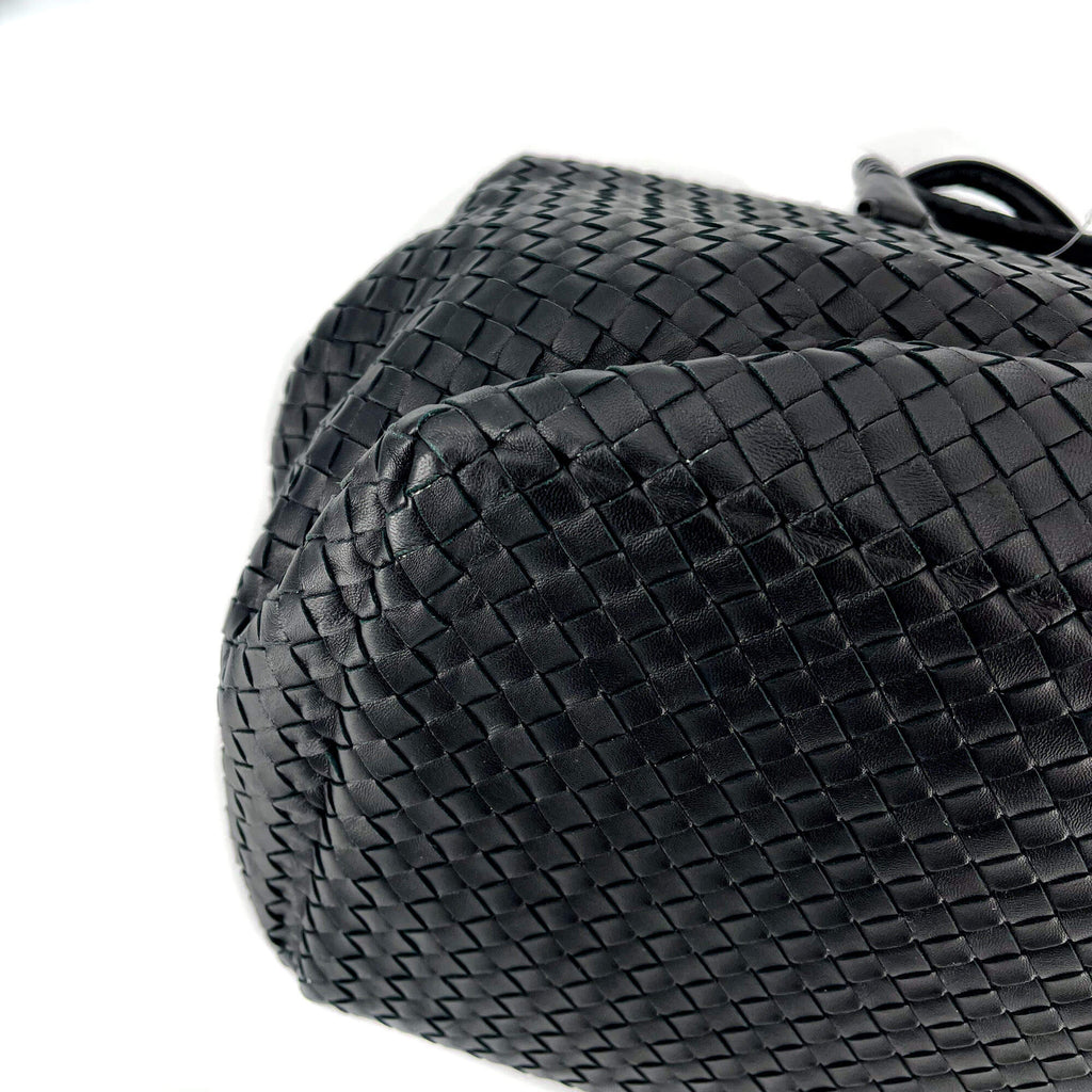 Second hand Bottega Veneta Black Leather Intrecciato Tote - Tabita Bags