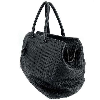 Second hand Bottega Veneta Black Leather Intrecciato Tote - Tabita Bags