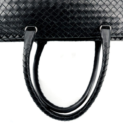 Second hand Bottega Veneta Black Leather Intrecciato Tote - Tabita Bags