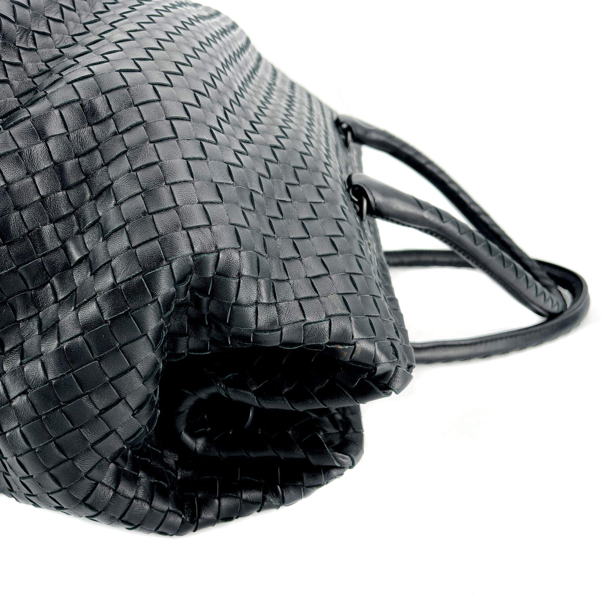 Second hand Bottega Veneta Black Leather Intrecciato Tote - Tabita Bags