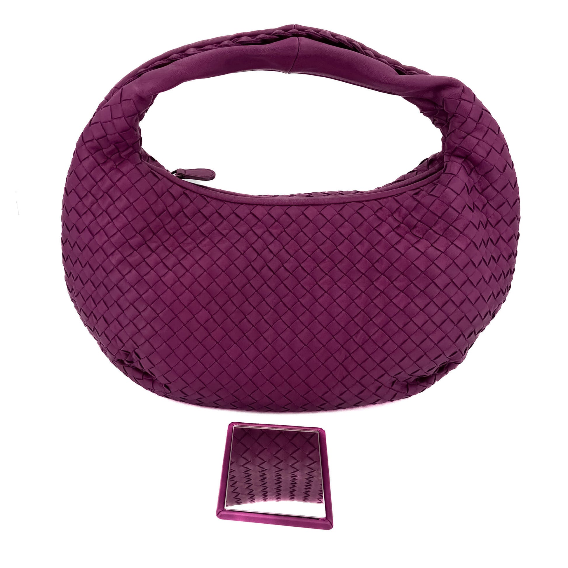 Second hand Bottega Veneta Intrecciato Leather Violet Hobo Bag - Tabita Bags