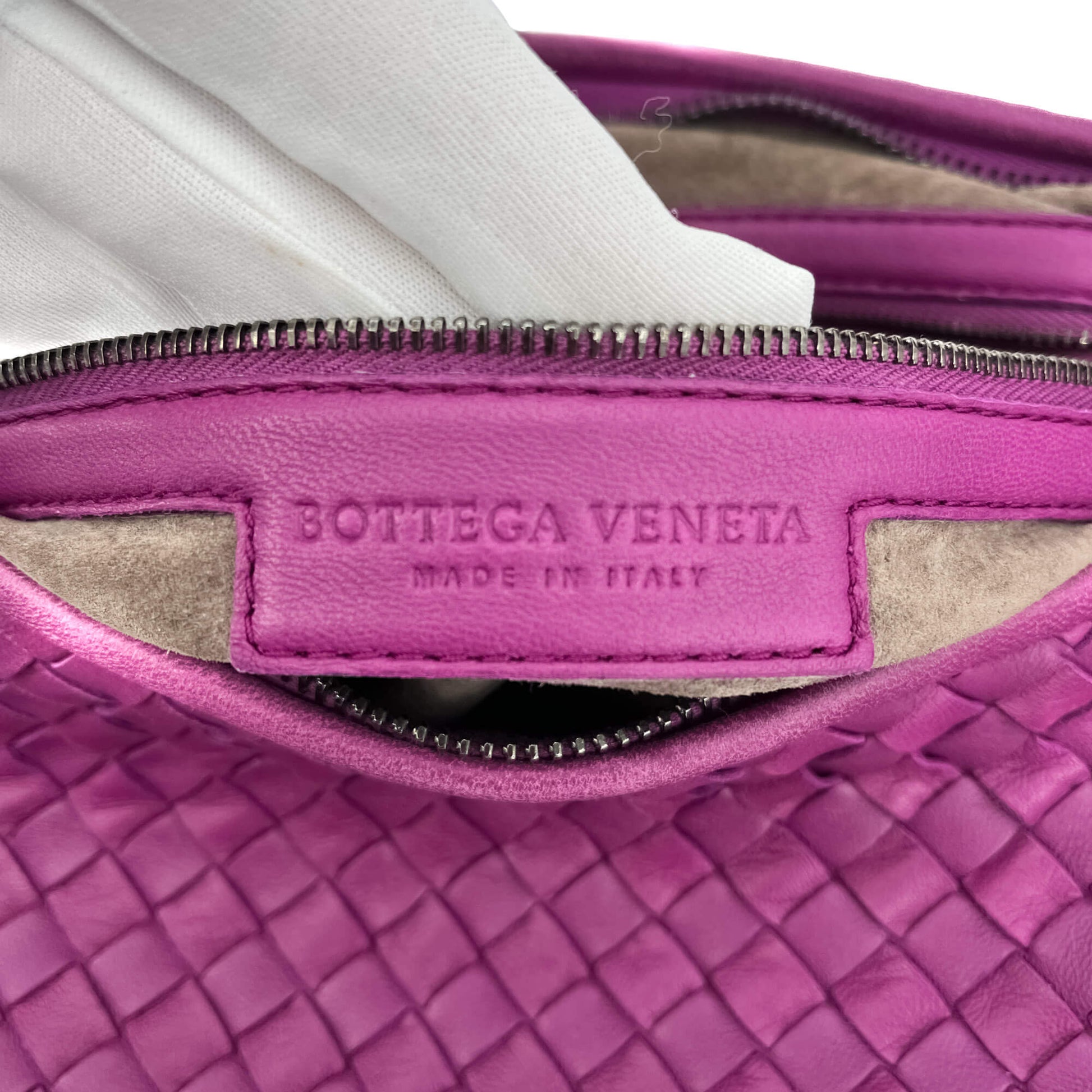 Second hand Bottega Veneta Intrecciato Leather Violet Hobo Bag - Tabita Bags