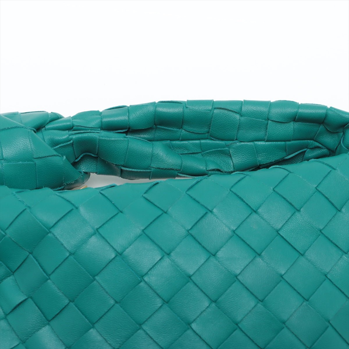 Second hand Bottega Veneta Jodie Mini Intrecciato Leather Hobo Bag Blue - Tabita Bags