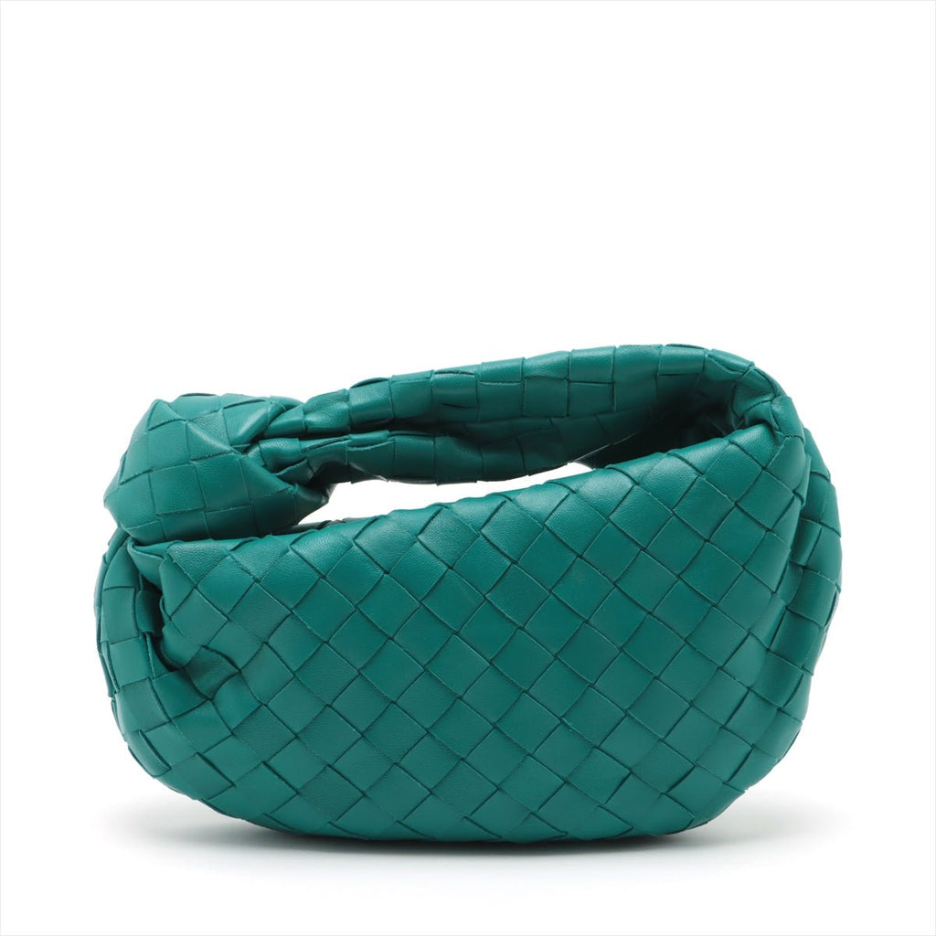 Second hand Bottega Veneta Jodie Mini Intrecciato Leather Hobo Bag Blue - Tabita Bags