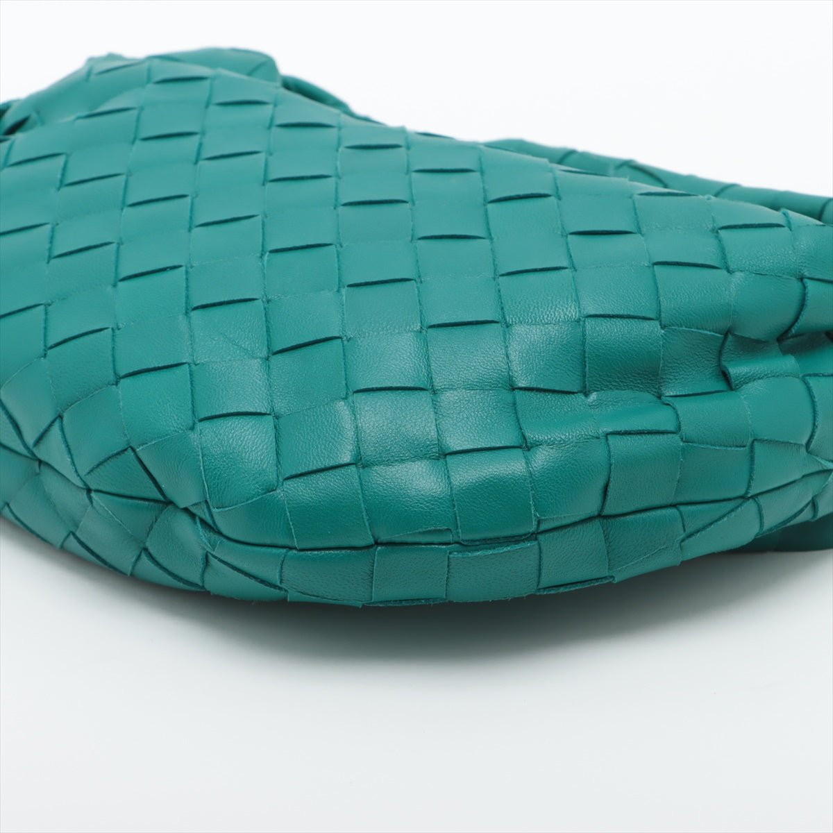 Second hand Bottega Veneta Jodie Mini Intrecciato Leather Hobo Bag Blue - Tabita Bags