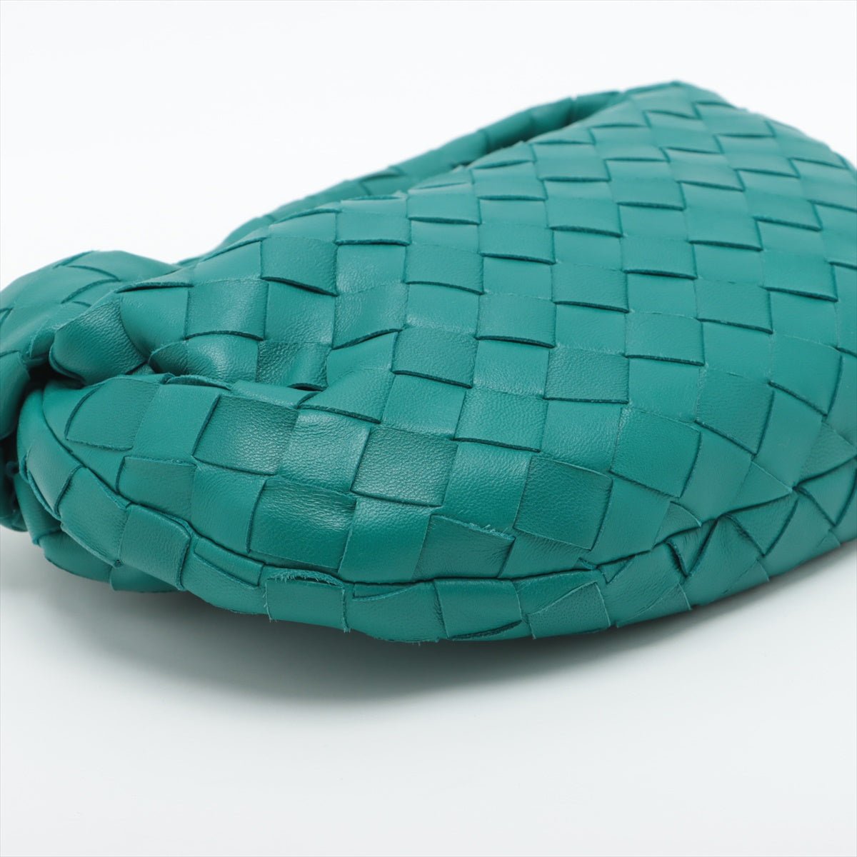 Second hand Bottega Veneta Jodie Mini Intrecciato Leather Hobo Bag Blue - Tabita Bags