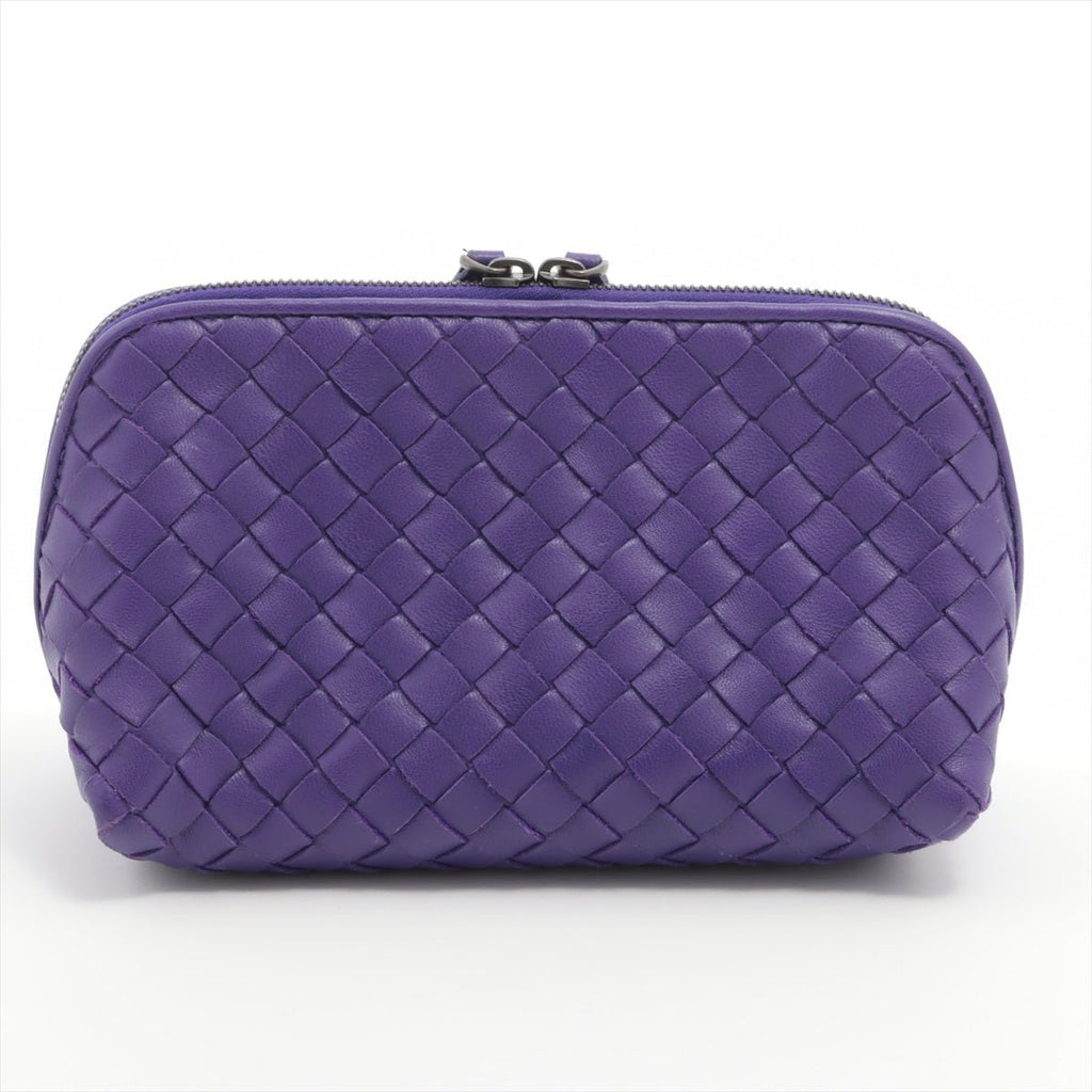 Second hand Bottega Veneta Pouch in Purple Intrecciato Leather - Tabita Bags