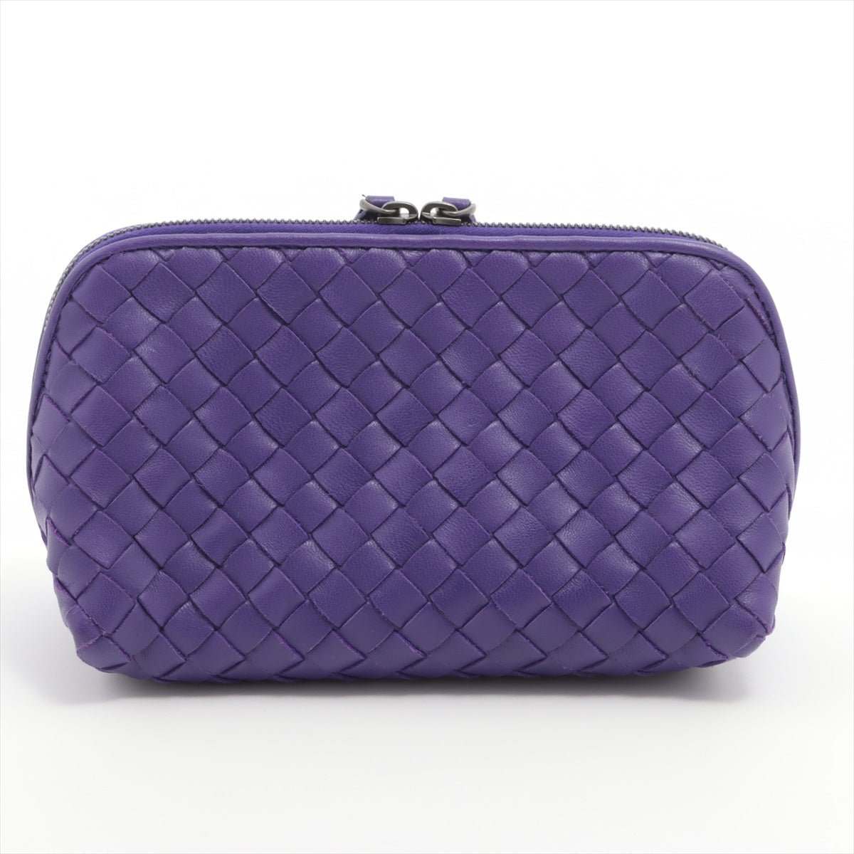 Second hand Bottega Veneta Pouch in Purple Intrecciato Leather - Tabita Bags