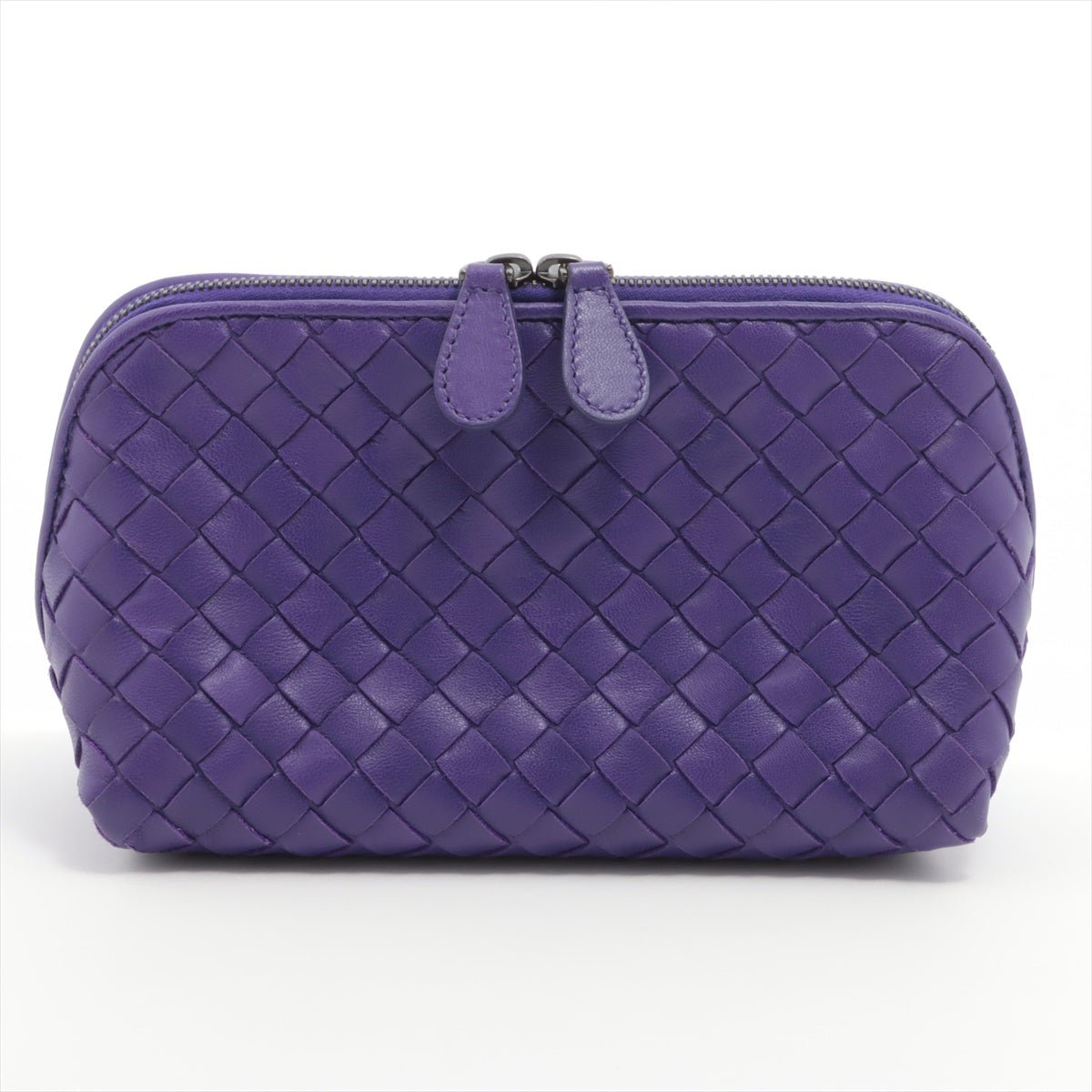 Second hand Bottega Veneta Pouch in Purple Intrecciato Leather - Tabita Bags