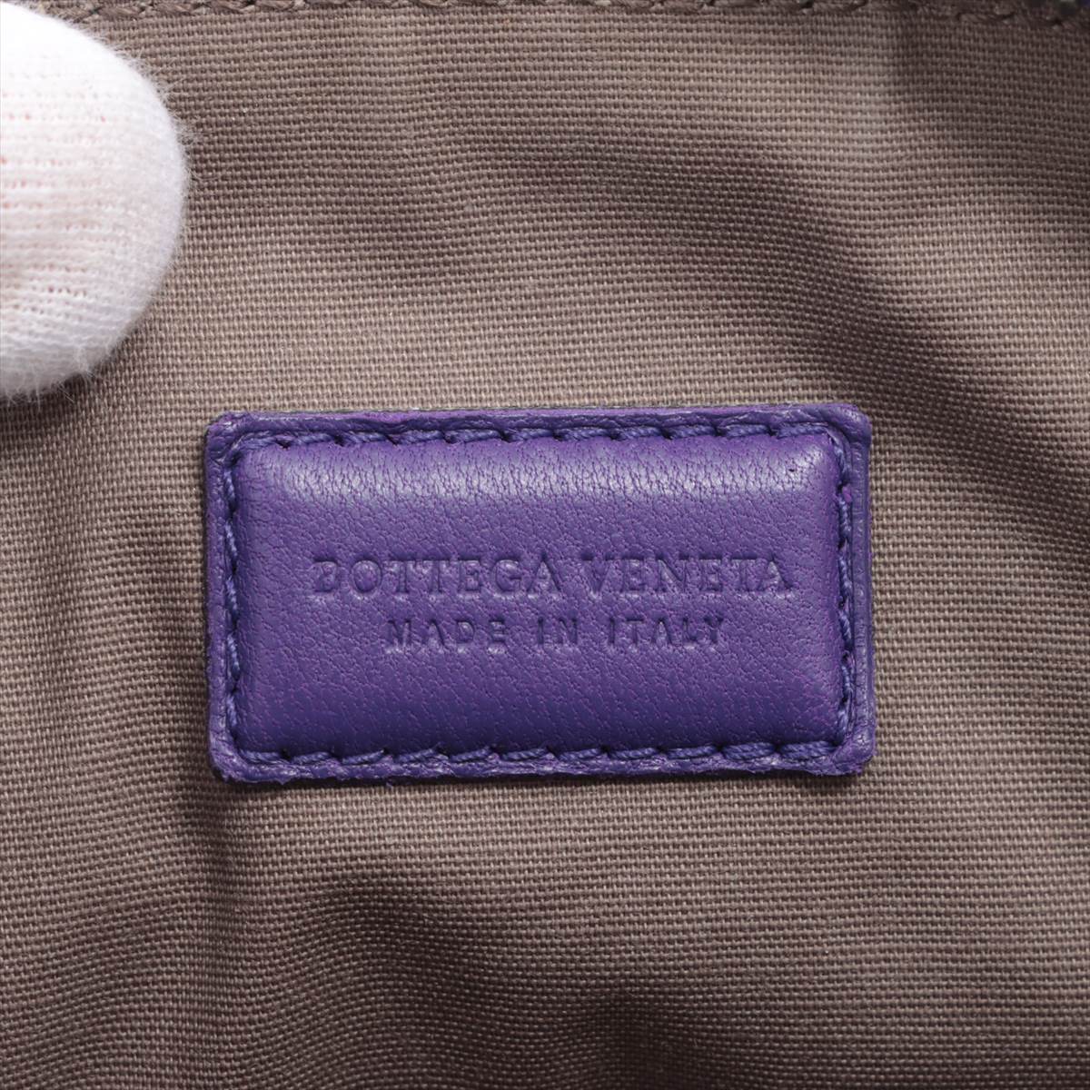 Second hand Bottega Veneta Pouch in Purple Intrecciato Leather - Tabita Bags