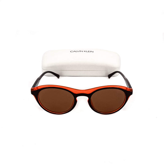 Second hand Calvin Klein Round Shaped Sunglasses in Orange and Brown - Tabita Bags