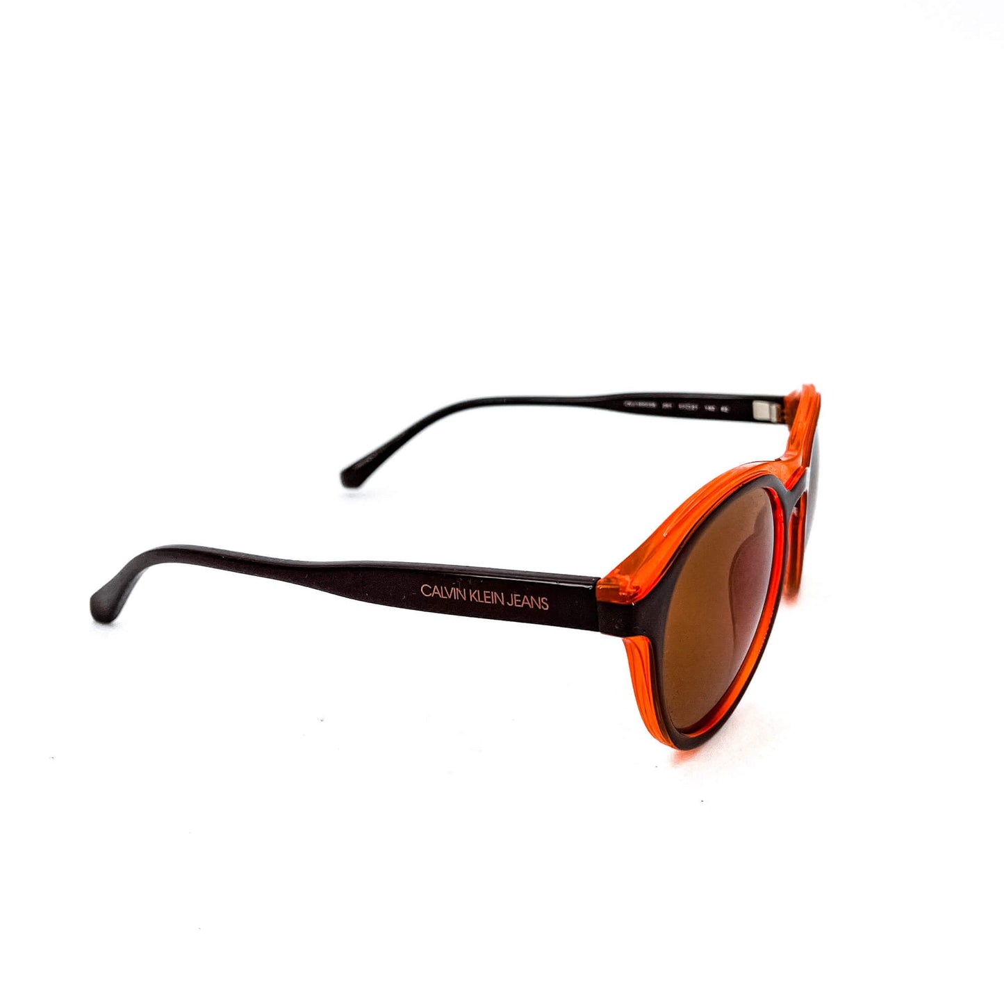 Second hand Calvin Klein Round Shaped Sunglasses in Orange and Brown - Tabita Bags