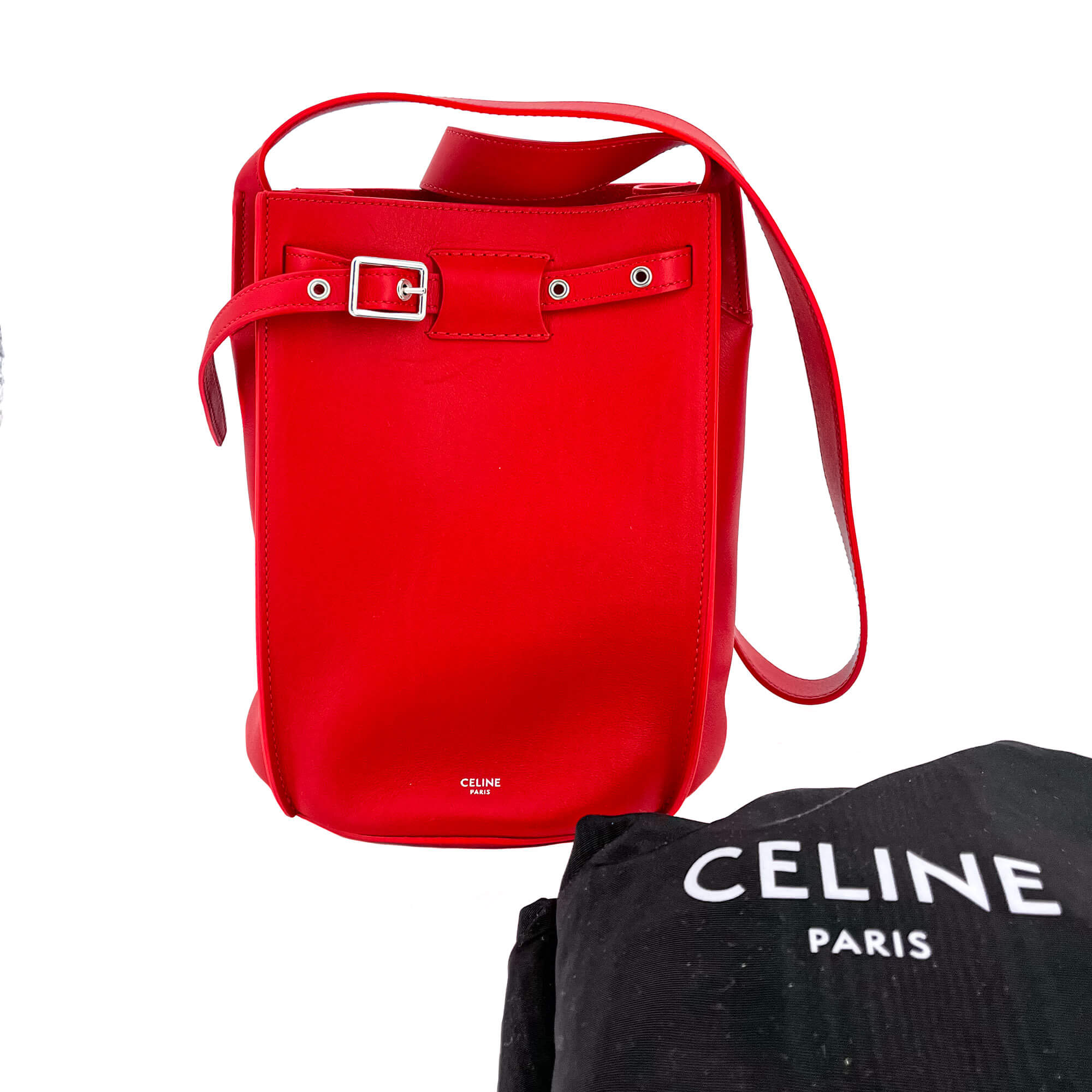 C line Big Bag Bucket Leather Red Bag Tabita Bags Tabita Bags