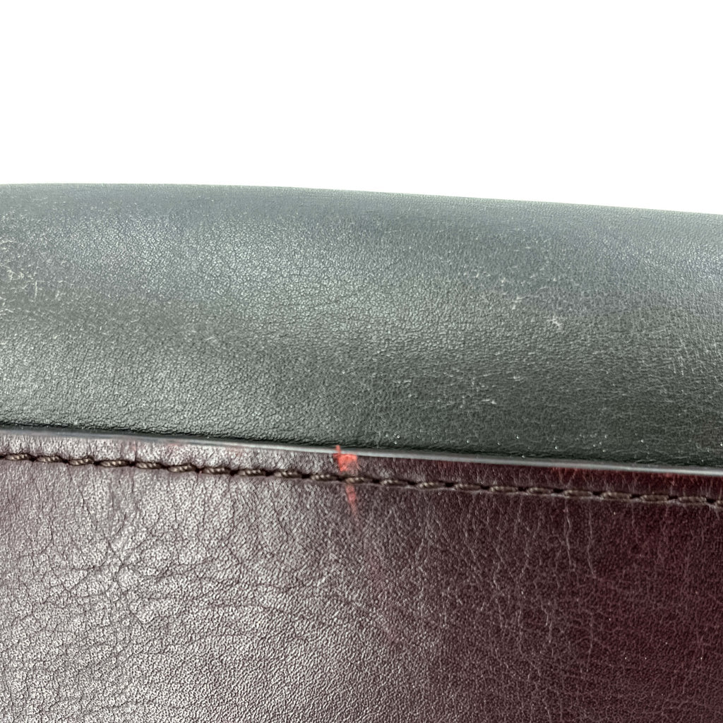 Second hand Céline Luggage Medium Leather Tote Bag Brown & Green - Tabita Bags
