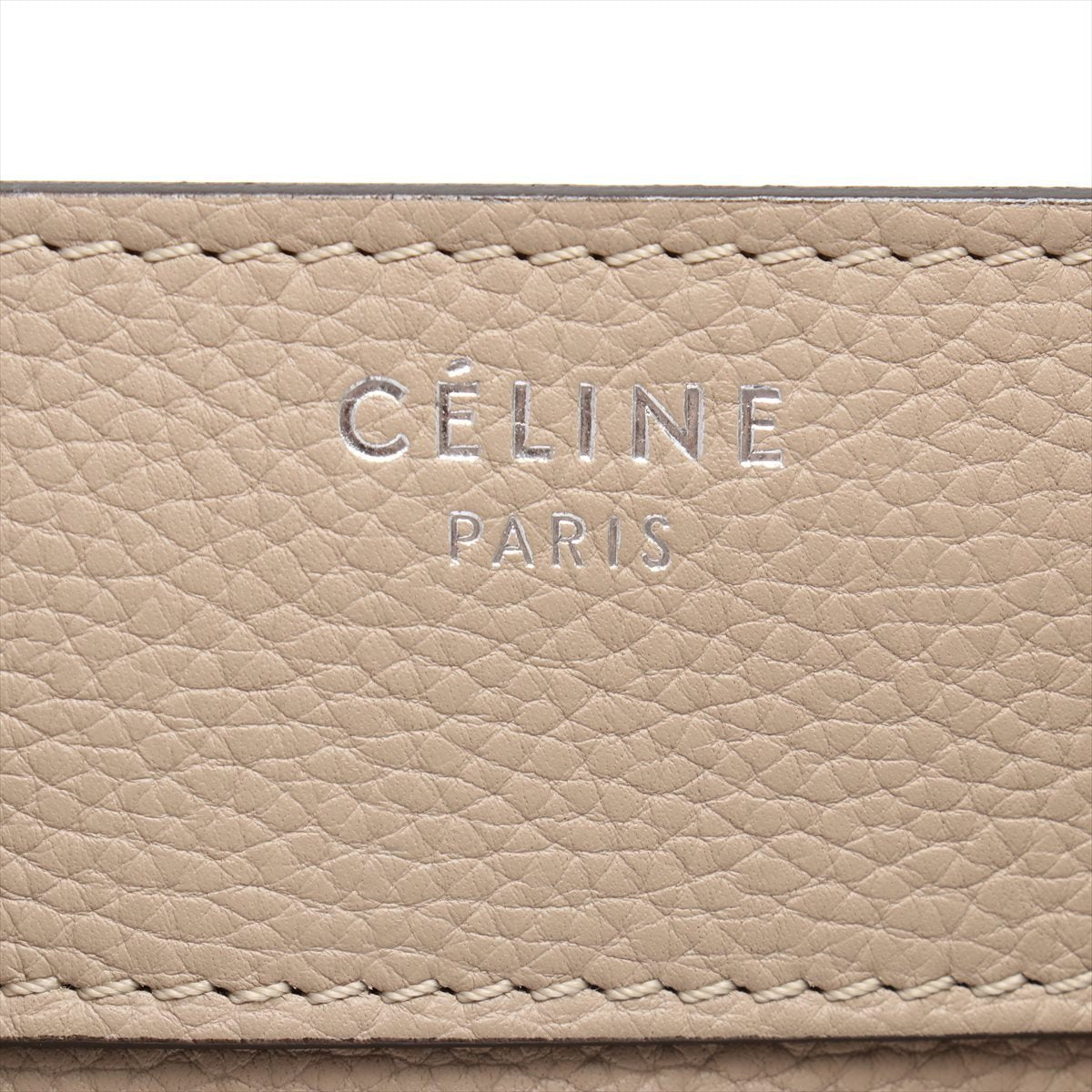 Second hand Céline Luggage Micro Shopper Drummed Leather Beige - Tabita Bags