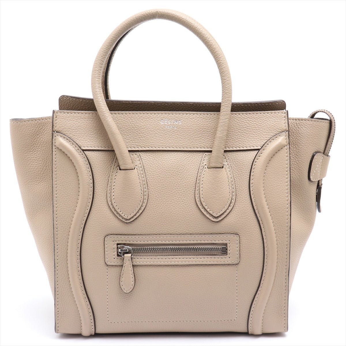 Second hand Céline Luggage Micro Shopper Drummed Leather Beige - Tabita Bags