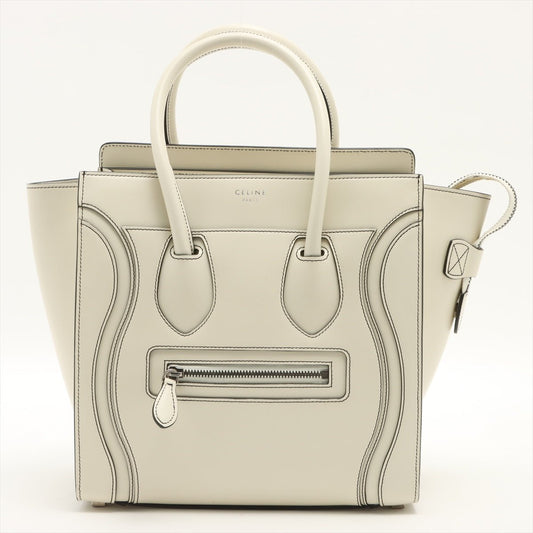 Second hand Céline Luggage Micro Shopper Leather White - Tabita Bags