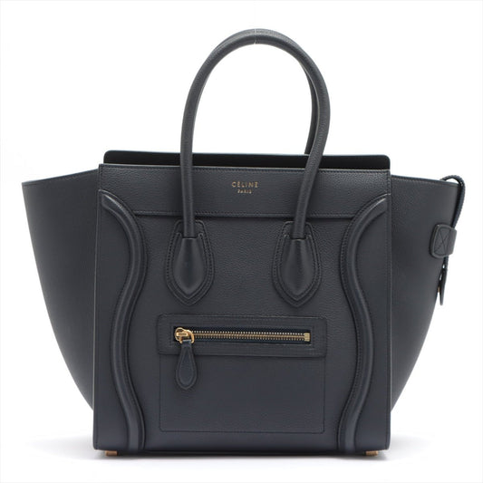 Second hand Céline Luggage Micro Shopper Navy Blue Leather - Tabita Bags