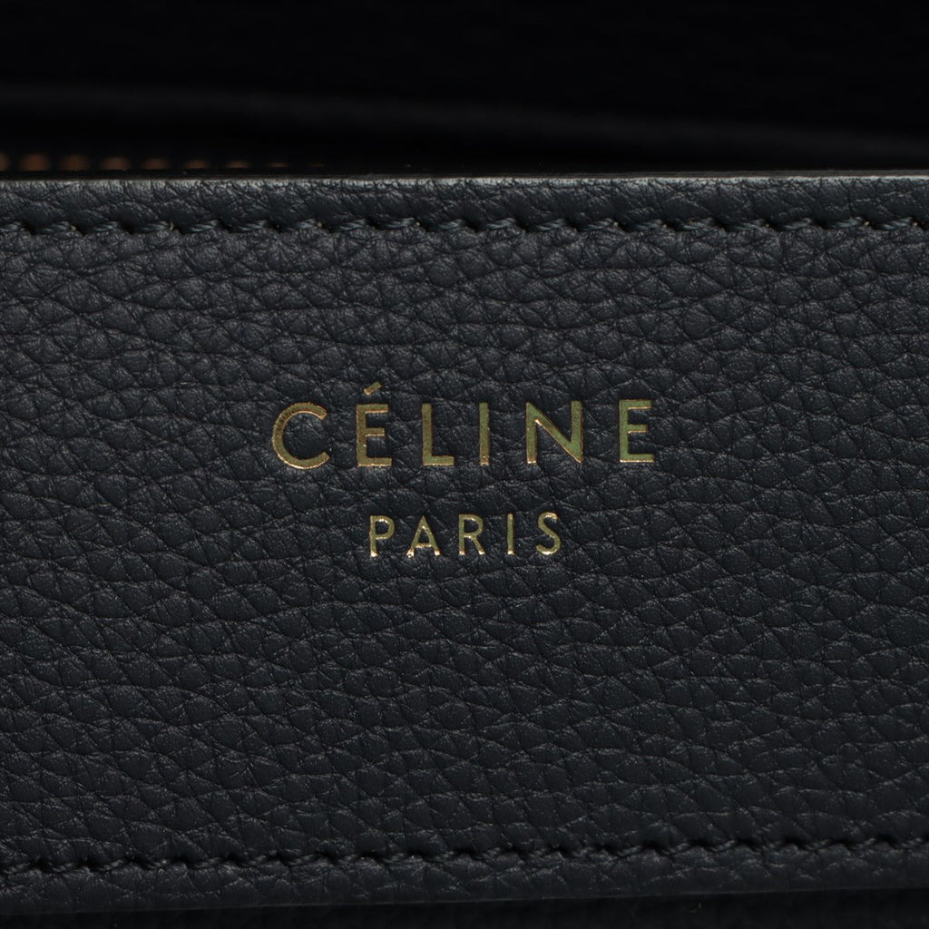 Second hand Céline Luggage Micro Shopper Navy Blue Leather - Tabita Bags