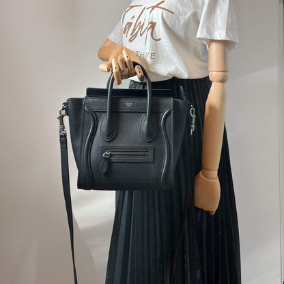 Second hand Céline Luggage Nano Leather Tote Bag Black - Tabita Bags